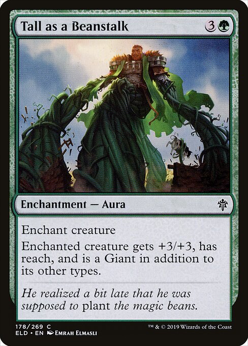 Crecer con habichuelas mágicas (Tall as a Beanstalk) - Throne of Eldraine (#178) - Illustrated by Emrah Elmasli - Magic: The Gathering Card
