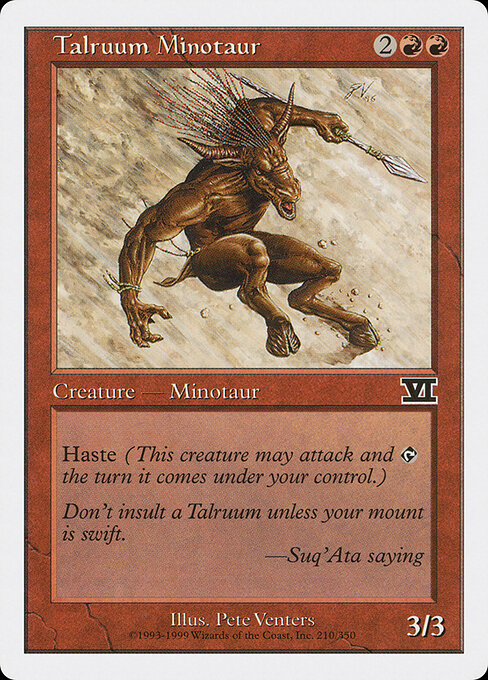Talruum Minotaur - Classic Sixth Edition (#210) - Illustrated by Pete Venters - Magic: The Gathering Card