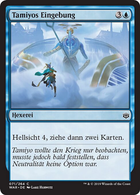 タミヨウの天啓 (Tamiyo's Epiphany) - War of the Spark (#71) - Illustrated by Lake Hurwitz - Magic: The Gathering Card