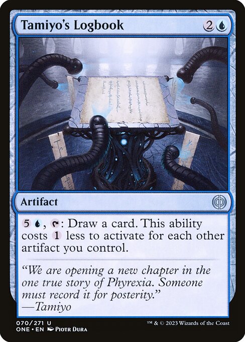Tamiyo's Logbook - Phyrexia: All Will Be One (#70) - Illustrated by Piotr Dura - Magic: The Gathering Card