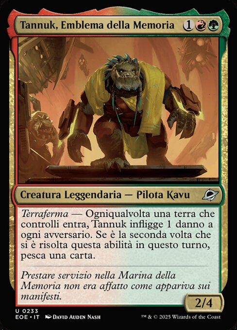 Tannuk, Emblema della Memoria (Tannuk, Memorial Ensign) - Edge of Eternities (#233) - Illustrated by David Auden Nash - Magic: The Gathering Card