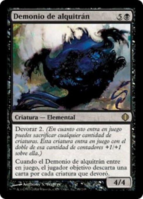 Demone di Catrame (Tar Fiend) - Shards of Alara (#89) - Illustrated by Anthony S. Waters - Magic: The Gathering Card