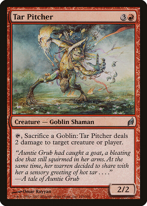 Teerwerfer (Tar Pitcher) - Lorwyn (#193) - Illustrated by Omar Rayyan - Magic: The Gathering Card