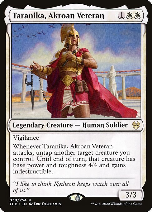 Taranika, Akroan Veteran - Theros Beyond Death (#39) - Illustrated by Eric Deschamps - Magic: The Gathering Card