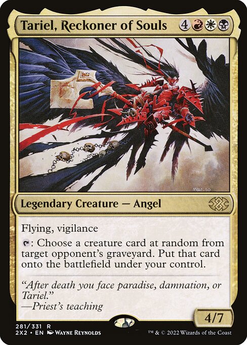 Tariel, Reckoner of Souls - Double Masters 2022 (#281) - Illustrated by Wayne Reynolds - Magic: The Gathering Card