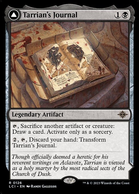 Tarrian's Journal // The Tomb of Aclazotz - The Lost Caverns of Ixalan (#126) - Illustrated by Randy Gallegos - Magic: The Gathering Card