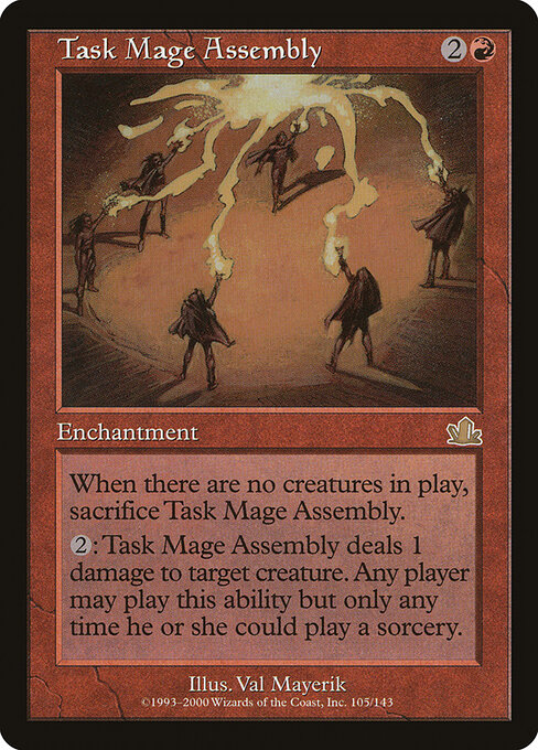 Adunata di Maghi Specialisti (Task Mage Assembly) - Prophecy (#105) - Illustrated by Val Mayerik - Magic: The Gathering Card