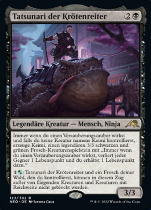 Tatsunari, Toad Rider - Magic Online Promos (#97957) - Illustrated by Justine Cruz - Magic: The Gathering Card
