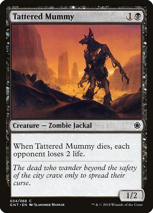 넝마 미라 (Tattered Mummy) - Core Set 2019 (#295) - Illustrated by Slawomir Maniak - Magic: The Gathering Card
