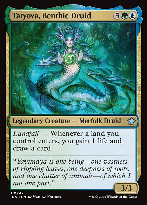 Tatyova, Benthic Druid - Foundations (#247) - Illustrated by Mathias Kollros - Magic: The Gathering Card