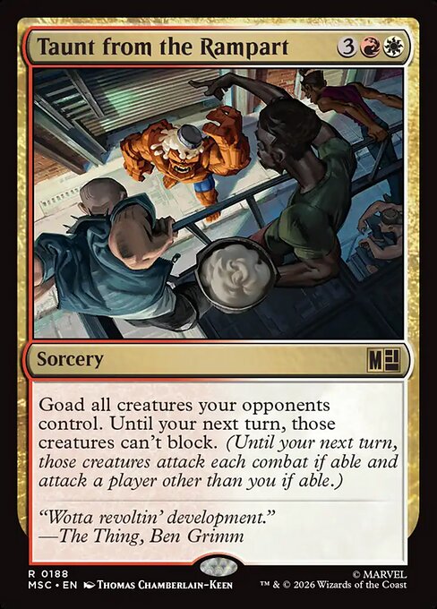 Taunt from the Rampart - Marvel Super Heroes Commander (#188) - Illustrated by Thomas Chamberlain-Keen - Magic: The Gathering Card