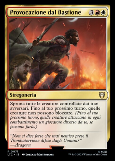 Moquerie du haut des remparts (Taunt from the Rampart) - Marvel Super Heroes Commander (#420) - Illustrated by Thomas Chamberlain-Keen - Magic: The Gathering Card