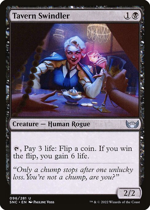 Tavern Swindler - Streets of New Capenna (#96) - Illustrated by Pauline Voss - Magic: The Gathering Card