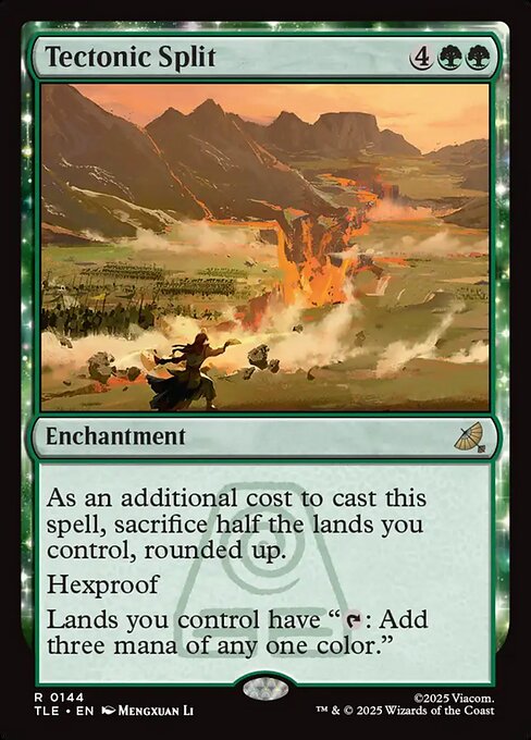 地盤断裂 (Tectonic Split) - Avatar: The Last Airbender Eternal (#144) - Illustrated by Mengxuan Li - Magic: The Gathering Card