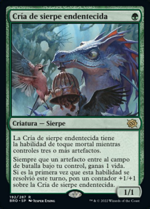 Guivrette qui fait ses dents (Teething Wurmlet) - The Brothers' War (#192) - Illustrated by Jesper Ejsing - Magic: The Gathering Card