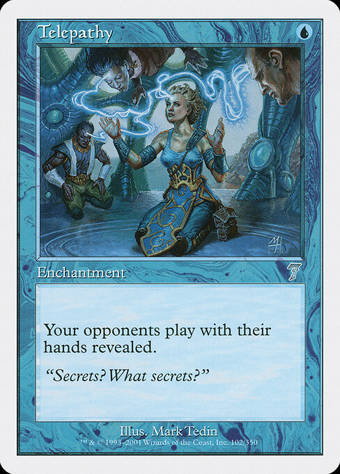 Telepathy - Seventh Edition (#102) - Illustrated by Mark Tedin - Magic: The Gathering Card