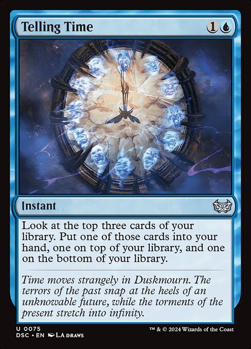 Telling Time - Duskmourn: House of Horror Commander (#75) - Illustrated by L.A. Draws - Magic: The Gathering Card