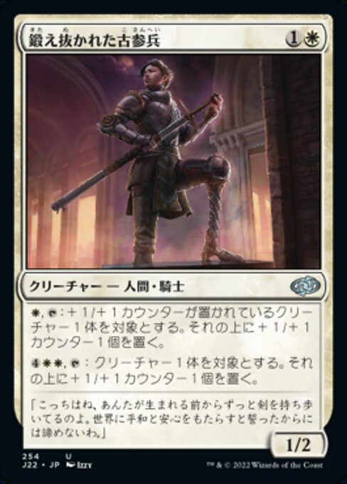 Gehärtete Veteranin (Tempered Veteran) - Core Set 2021 (#41) - Illustrated by Izzy - Magic: The Gathering Card