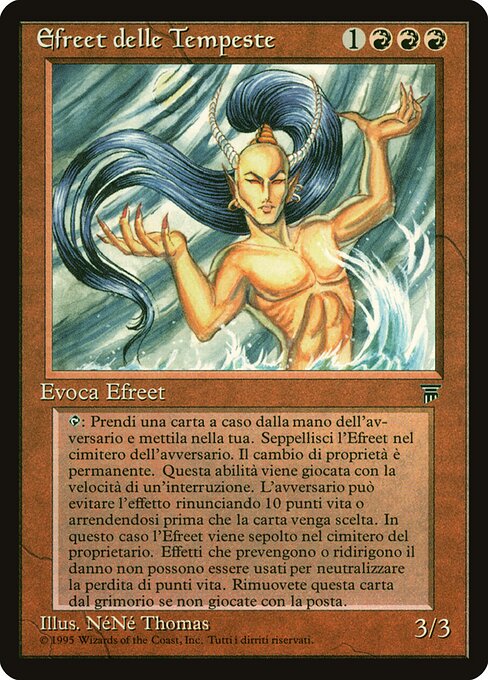 Efreet delle Tempeste (Tempest Efreet) - Legends (#166) - Illustrated by NéNé Thomas - Magic: The Gathering Card
