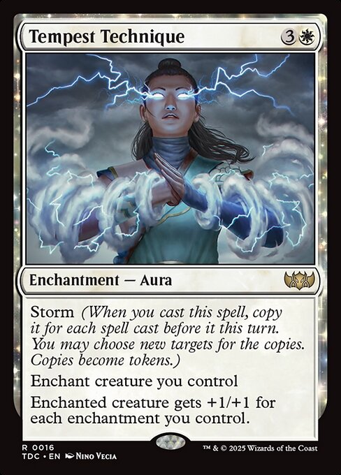 Técnica de la tempestad (Tempest Technique) - Tarkir: Dragonstorm Commander (#16) - Illustrated by Nino Vecia - Magic: The Gathering Card