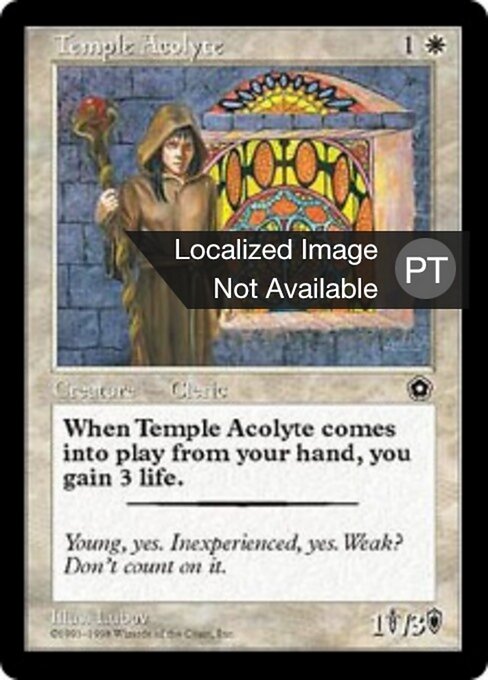 Acolyte du temple (Temple Acolyte) - Portal Second Age (#23) - Illustrated by Lubov - Magic: The Gathering Card