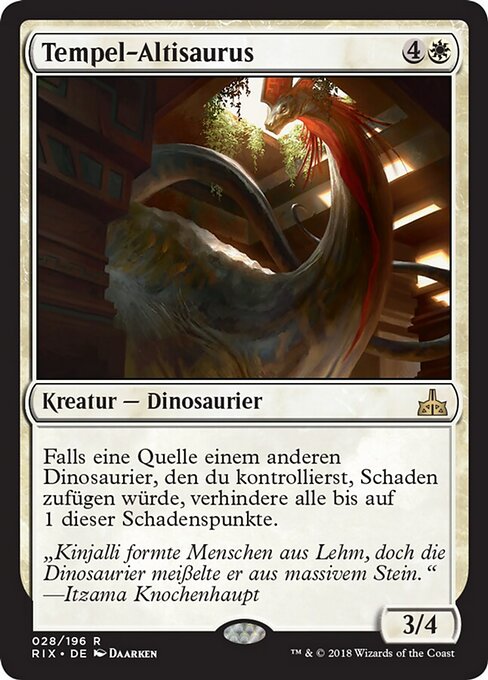 Altisauro del Tempio (Temple Altisaur) - Rivals of Ixalan (#28) - Illustrated by Daarken - Magic: The Gathering Card