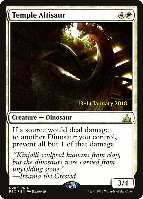 Temple Altisaur - Rivals of Ixalan Promos (#28s) - Illustrated by Daarken - Magic: The Gathering Card