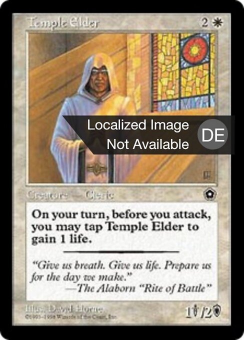 Alter Tempelpriester (Temple Elder) - Portal Second Age (#24) - Illustrated by David Horne - Magic: The Gathering Card