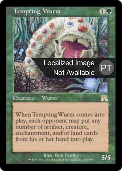Vorme Tentador (Tempting Wurm) - Onslaught (#291) - Illustrated by Bob Petillo - Magic: The Gathering Card