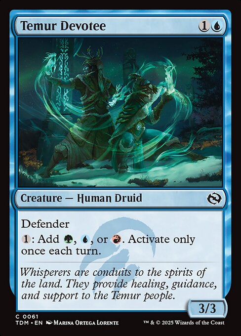ティムールの信奉者 (Temur Devotee) - Tarkir: Dragonstorm (#61) - Illustrated by Marina Ortega Lorente - Magic: The Gathering Card