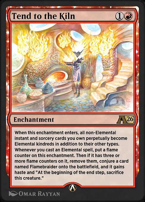 Tend to the Kiln - Alchemy: Lorwyn Eclipsed (#13) - Illustrated by Omar Rayyan - Magic: The Gathering Card