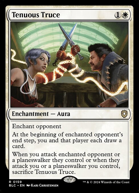 Tregua frágil (Tenuous Truce) - Bloomburrow Commander (#159) - Illustrated by Kari Christensen - Magic: The Gathering Card