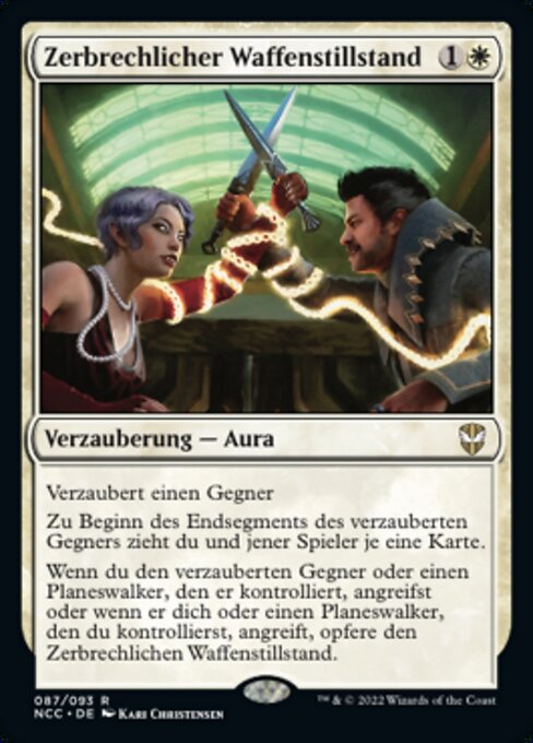 Zerbrechlicher Waffenstillstand (Tenuous Truce) - New Capenna Commander (#87) - Illustrated by Kari Christensen - Magic: The Gathering Card