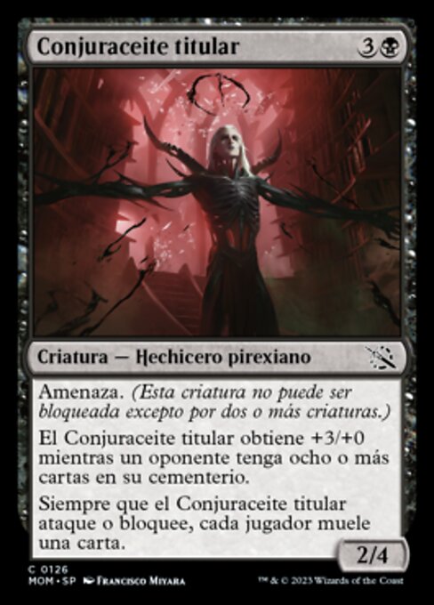 Conjuraceite titular (Tenured Oilcaster) - March of the Machine (#126) - Illustrated by Francisco Miyara - Magic: The Gathering Card