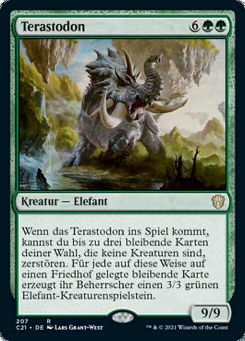 撼地象 (Terastodon) - Commander Legends (#438) - Illustrated by Lars Grant-West - Magic: The Gathering Card