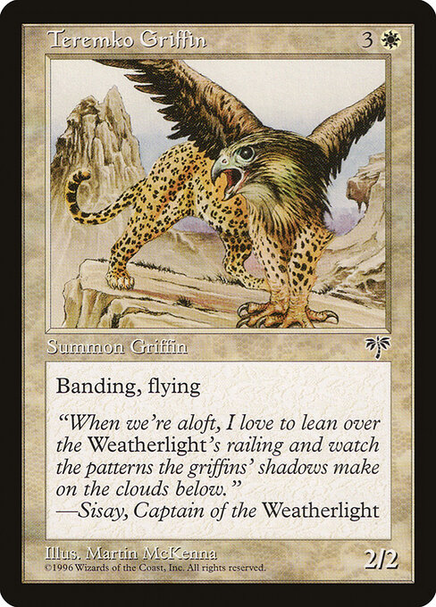 Teremko Griffin - Mirage (#43) - Illustrated by Martin McKenna - Magic: The Gathering Card