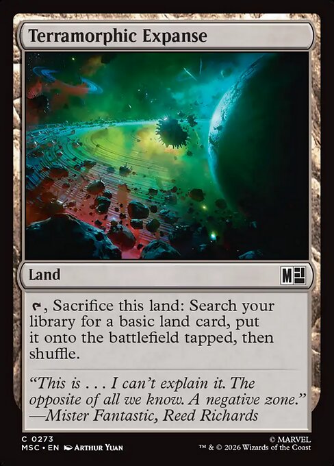 Terramorphic Expanse - Marvel Super Heroes Commander (#273) - Illustrated by Arthur Yuan - Magic: The Gathering Card