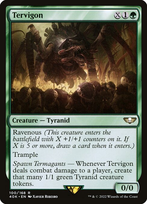 Tervigone (Tervigon) - Warhammer 40,000 Commander (#100) - Illustrated by Xavier Ribeiro - Magic: The Gathering Card