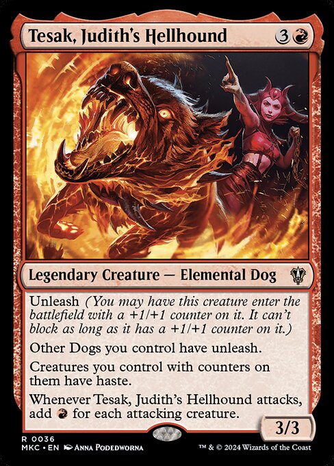 Tesak, Judith's Hellhound - Murders at Karlov Manor Commander (#36) - Illustrated by Anna Podedworna - Magic: The Gathering Card