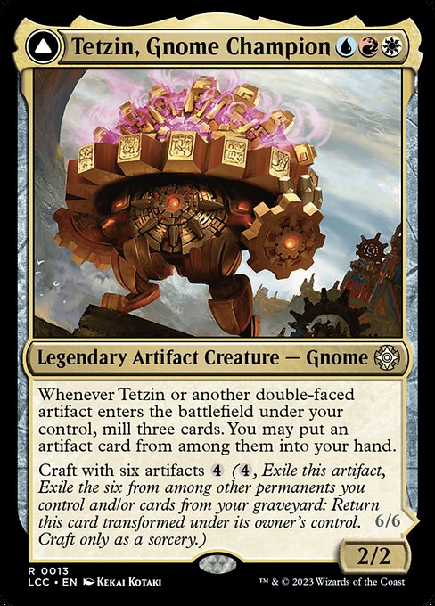 Tetzin, Gnome Champion // The Golden-Gear Colossus - The Lost Caverns of Ixalan Commander Magic card