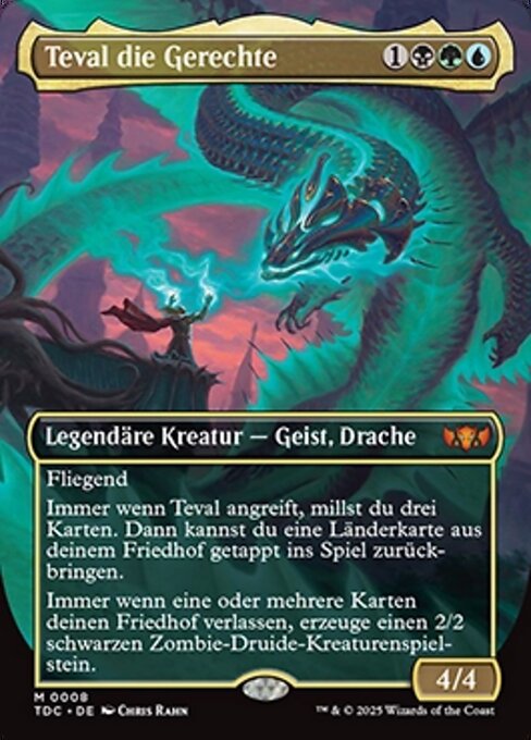 Teval die Gerechte (Teval, the Balanced Scale) - Tarkir: Dragonstorm Commander (#8) - Illustrated by Chris Rahn - Magic: The Gathering Card