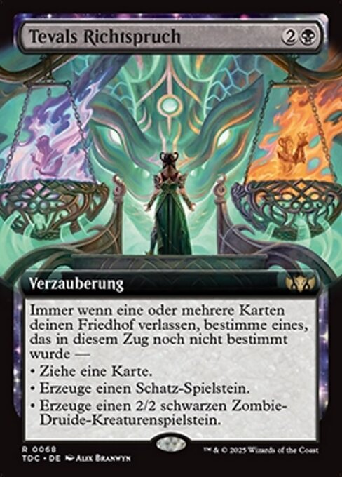 Tevals Richtspruch (Teval's Judgment) - Tarkir: Dragonstorm Commander (#68) - Illustrated by Alix Branwyn - Magic: The Gathering Card