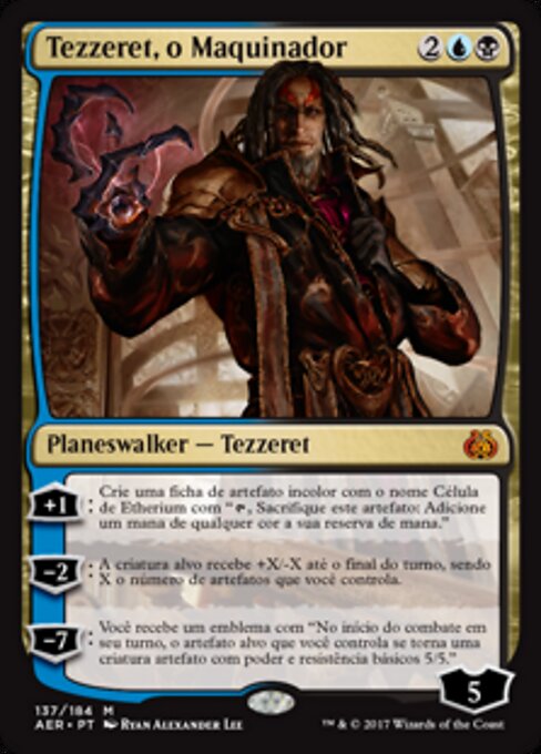 Tezzeret, el conspirador (Tezzeret the Schemer) - Aether Revolt (#137) - Illustrated by Ryan Alexander Lee - Magic: The Gathering Card