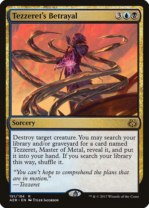 Tezzeret's Betrayal - Aether Revolt (#191) - Illustrated by Tyler Jacobson - Magic: The Gathering Card