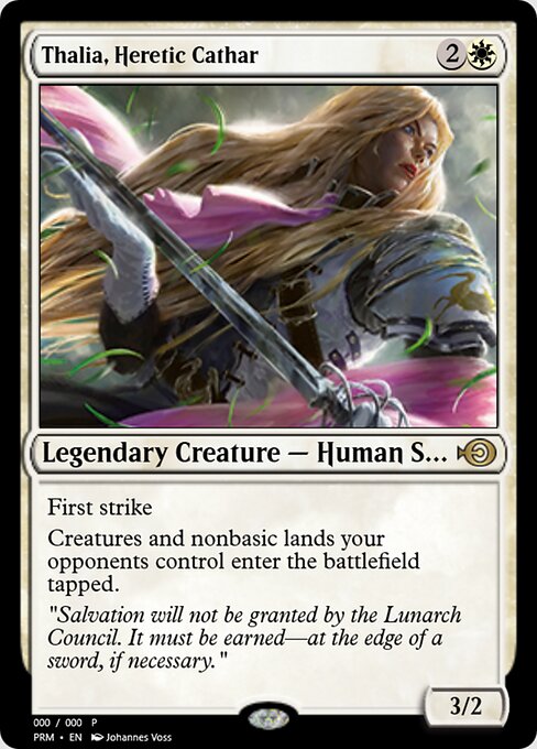 Thalia, Heretic Cathar - Magic Online Promos (#61545) - Illustrated by Johannes Voss - Magic: The Gathering Card
