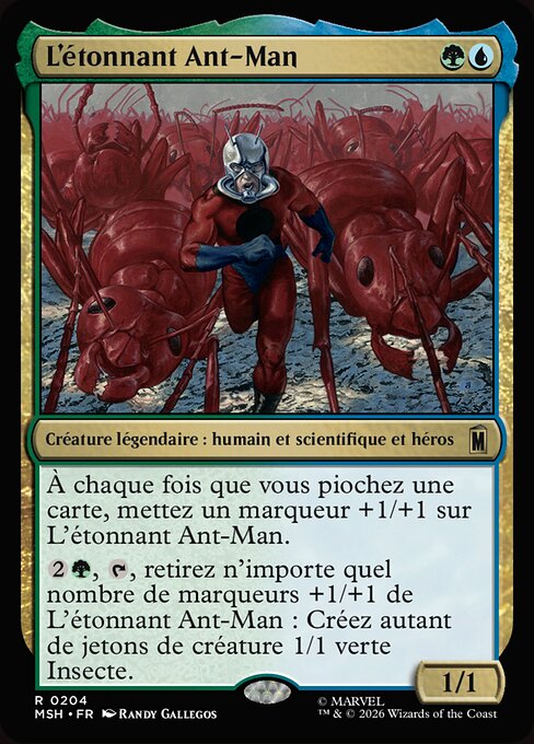 L'étonnant Ant-Man (The Astonishing Ant-Man) - Marvel Super Heroes (#204) - Illustrated by Randy Gallegos - Magic: The Gathering Card