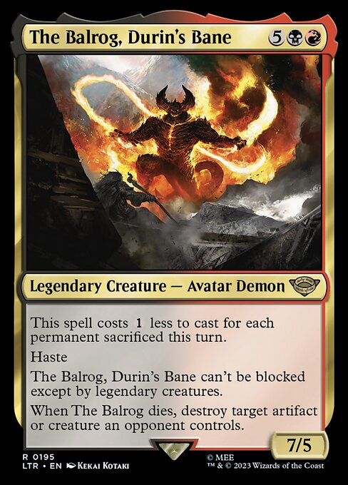 The Balrog, Durin's Bane - The Lord of the Rings: Tales of Middle-earth Magic card