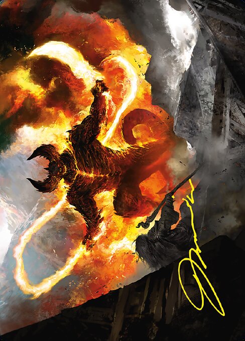 The Balrog, Flame of Udûn // The Balrog, Flame of Udûn - Tales of Middle-earth Art Series (#36) - Illustrated by Kekai Kotaki - Magic: The Gathering Card