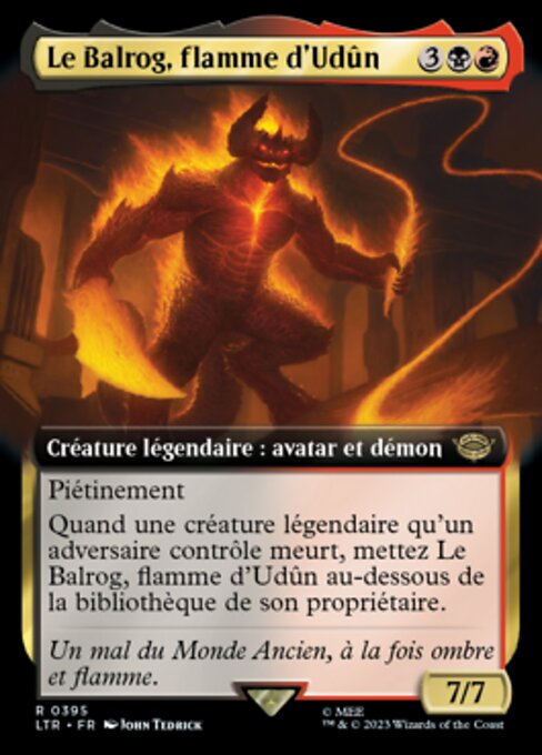 Il Balrog, Fiamma di Udûn (The Balrog, Flame of Udûn) - The Lord of the Rings: Tales of Middle-earth (#297) - Illustrated by John Tedrick - Magic: The Gathering Card