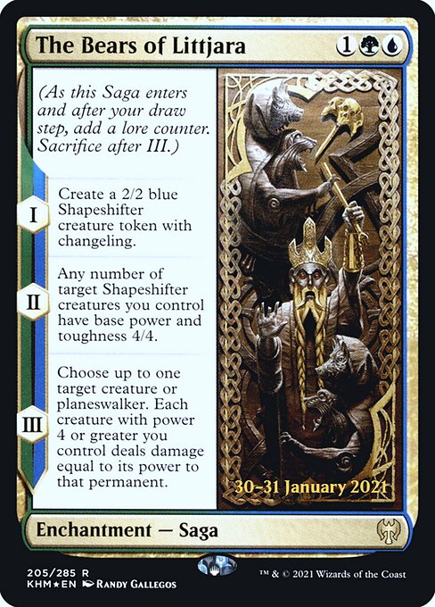 Die Bären von Littjara (The Bears of Littjara) - Kaldheim (#205) - Illustrated by Randy Gallegos - Magic: The Gathering Card
